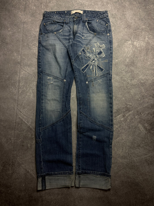 Vintage Chrome Hearts Style Jeans (M)