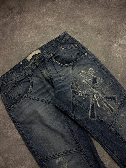 Vintage Chrome Hearts Style Jeans (M)