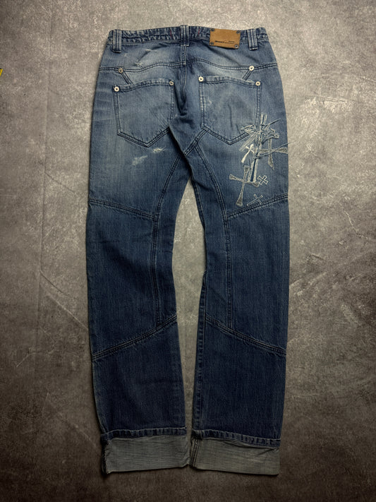 Vintage Chrome Hearts Style Jeans (M)